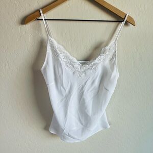 Coldwater Creek Women’s White Lace Cami Size S Cottagecore Coquette Dainty Fairy